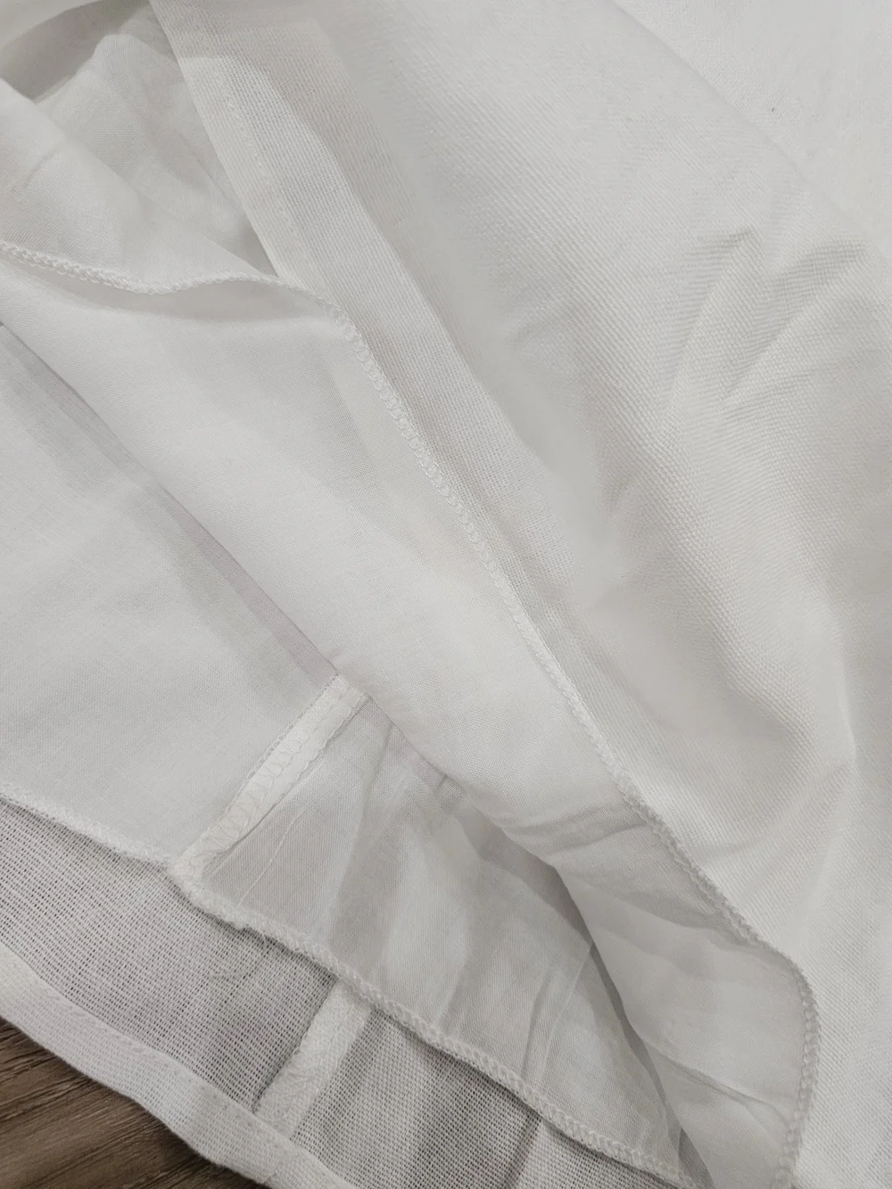 NWT Speechless White Linen Blend Long Puff Sleeve Square Neck Mini Dress in S&M - Picture 5 of 15